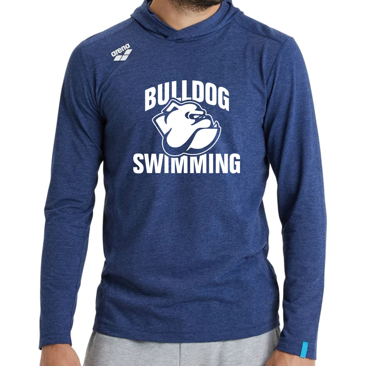 Bulldog Swimming Arena Team Long Sleeve Hooded T-Shirt