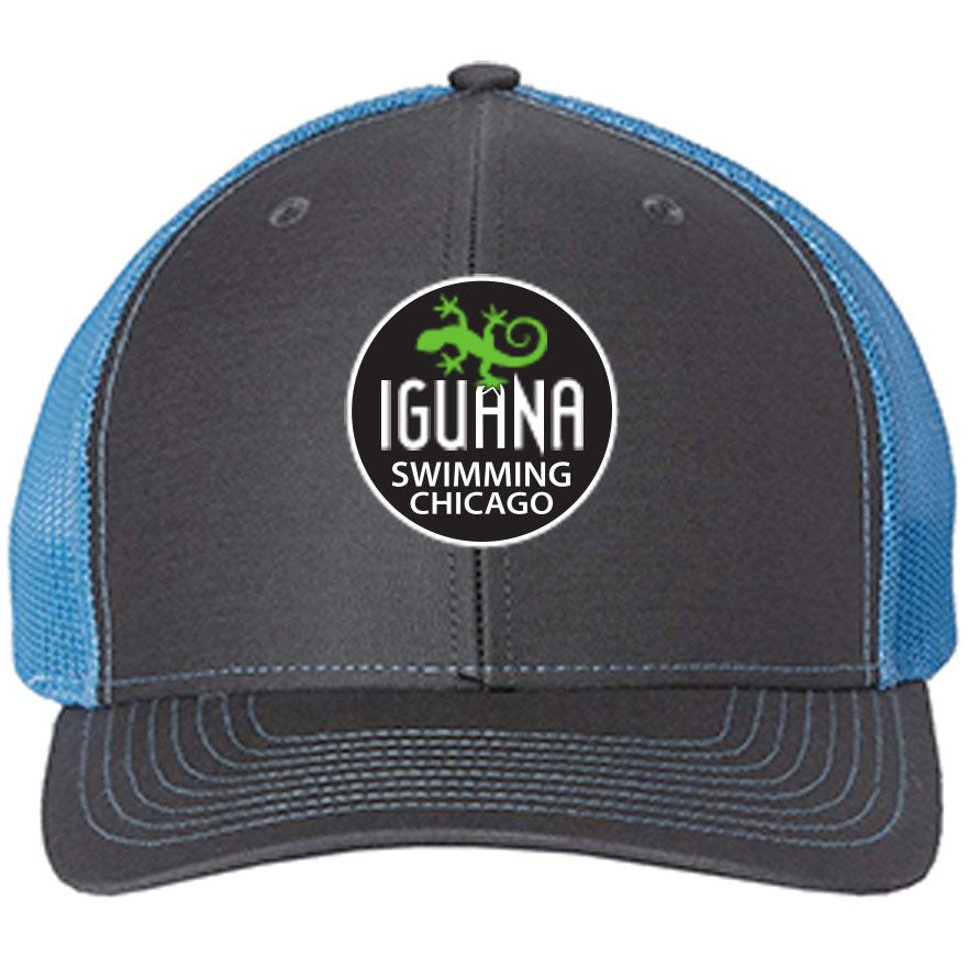 Iguana Swimming Richardson - Snapback Trucker Cap - Charcoal/Columbia Blue