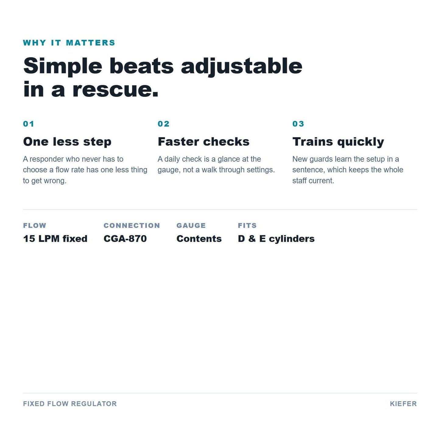 Fixed Flow Regulator benefits