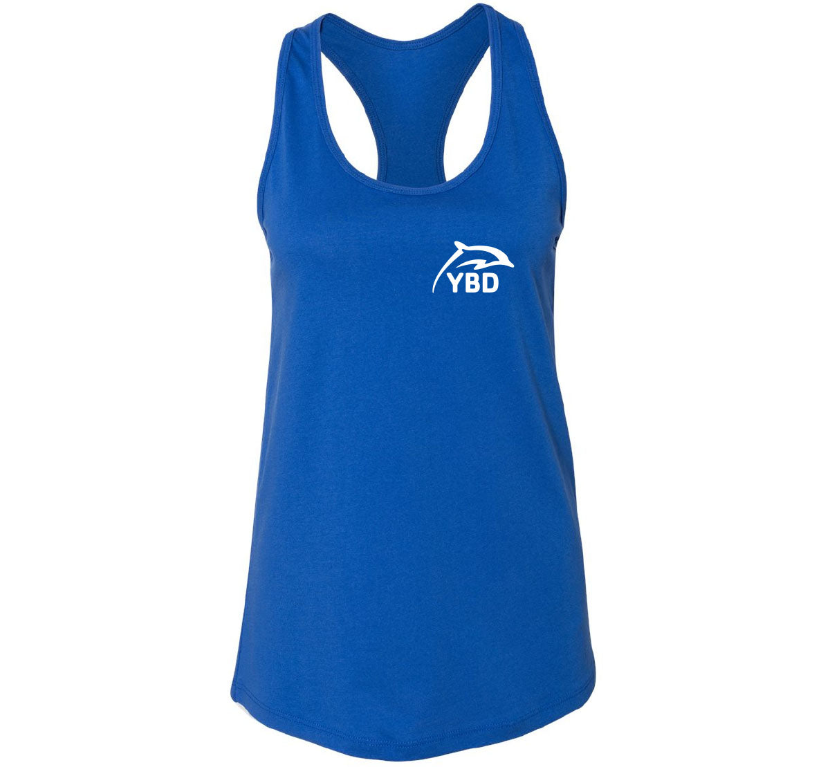 Y Blue Dolphins Bella + Canvas Women's Jersey Racerback Tank