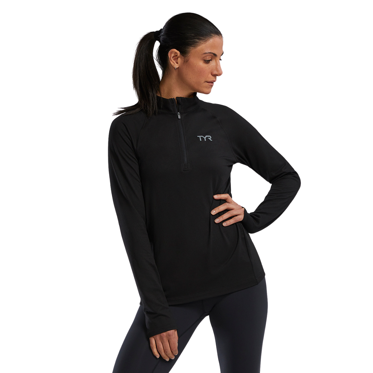 TYR Women's SLS Raglan 1/4 Zip Long Sleeve