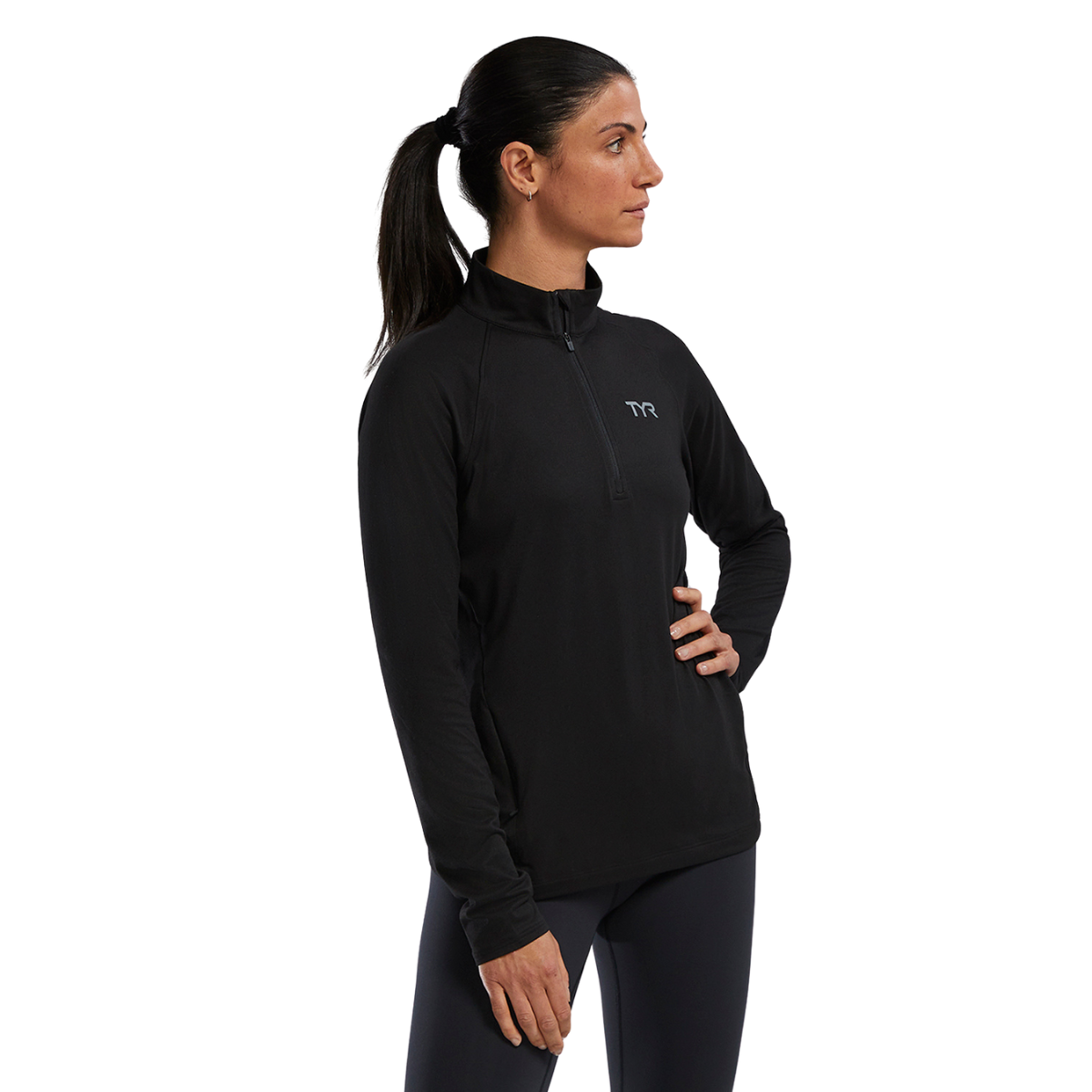 TYR Women's SLS Raglan 1/4 Zip Long Sleeve