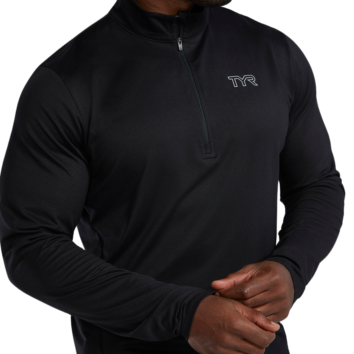 TYR Men's SLS Raglan 1/4 Zip Long Sleeve