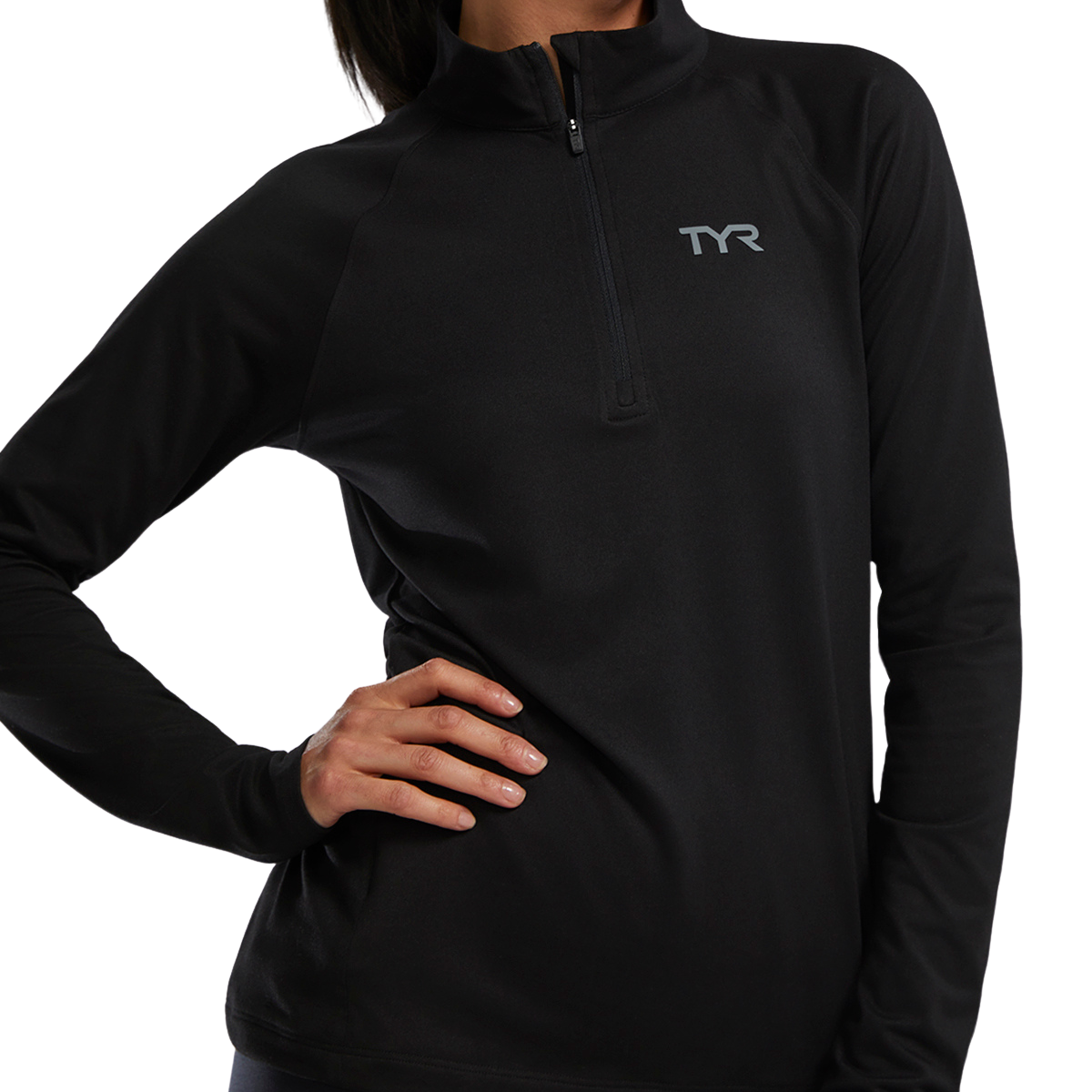 TYR Women's SLS Raglan 1/4 Zip Long Sleeve