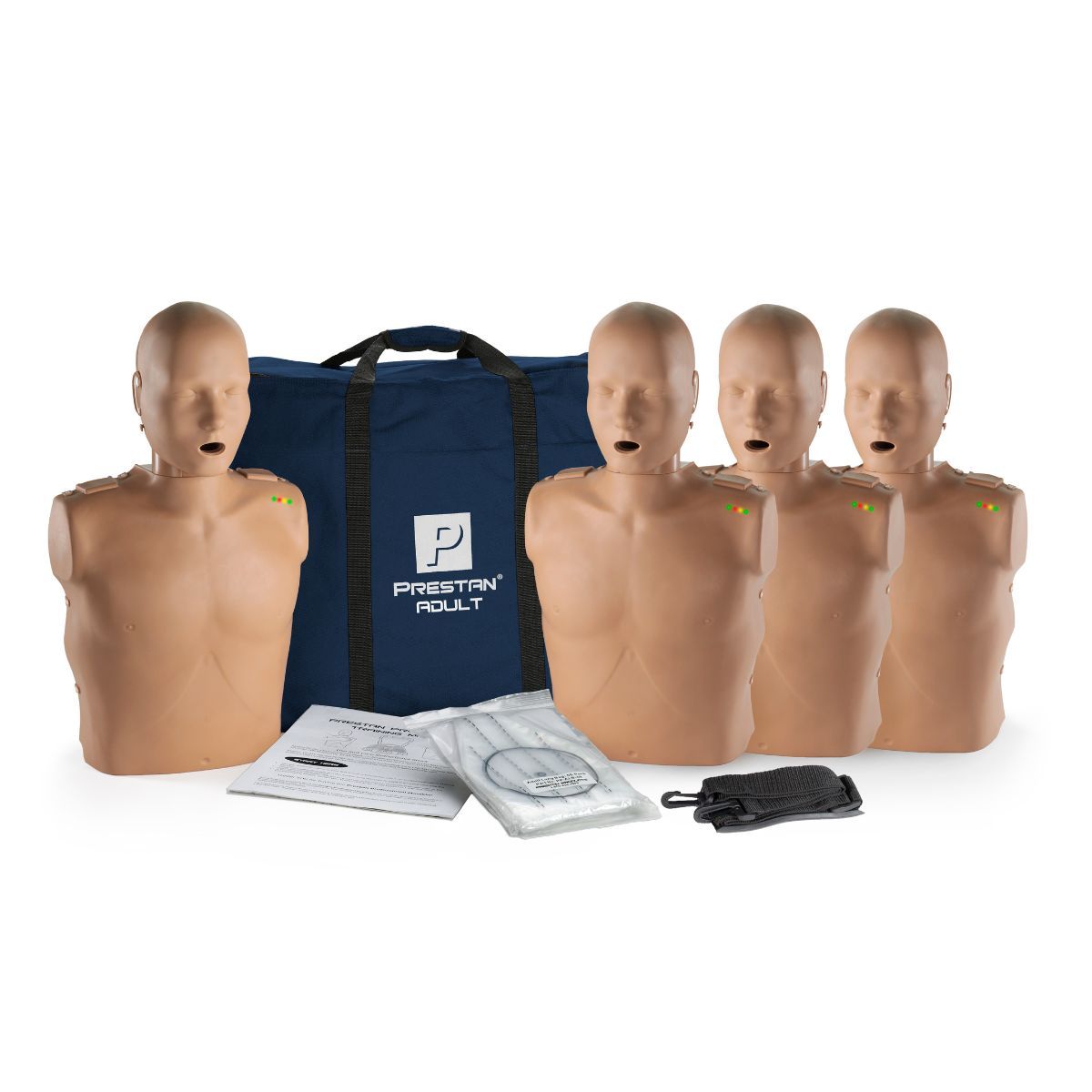 Adult CPR-AED Training Manikin DS 4 Pack w/ 50 Adult Face Shield Lung Bags