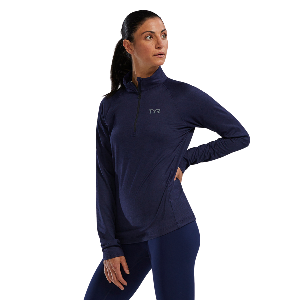 TYR Women's SLS Raglan 1/4 Zip Long Sleeve