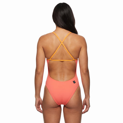 Jolyn Brandon 2 Onesies (Contrasts) - Papaya/Mango - back