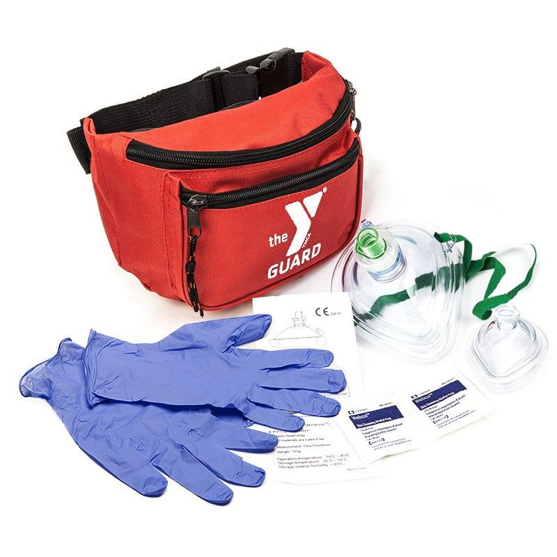 Adult/Infant Pocket Mask with Red YMCA Guard Hip Pack Kit