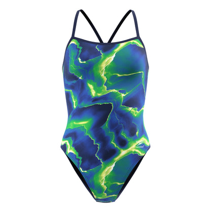 Speedo Lightning V-Back Team Royal Blue/Green front