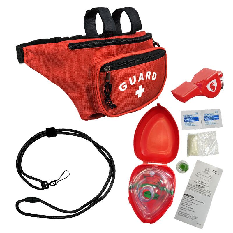Guard Red Waterpark Hip Pack/Pocket Mask Combo Kit