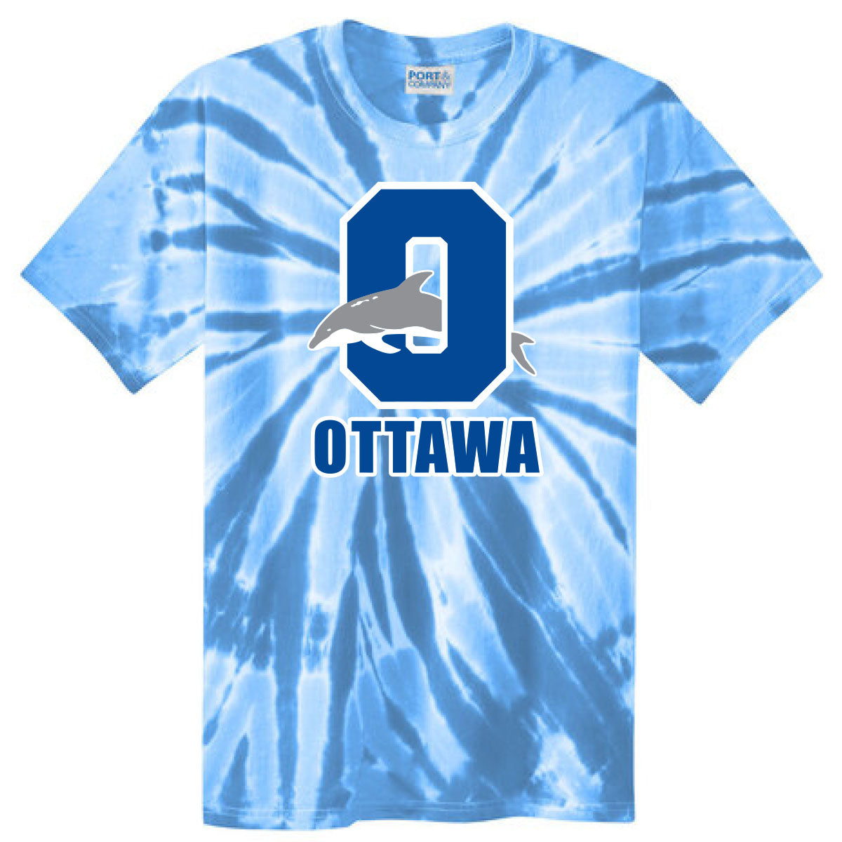 Ottawa Dolphins Port & Company Tie-Dye Tee