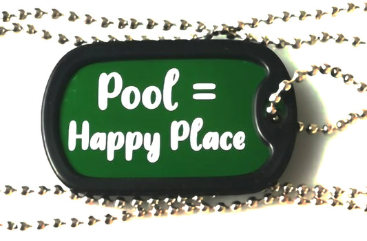Pool Happy Place Dog Tag