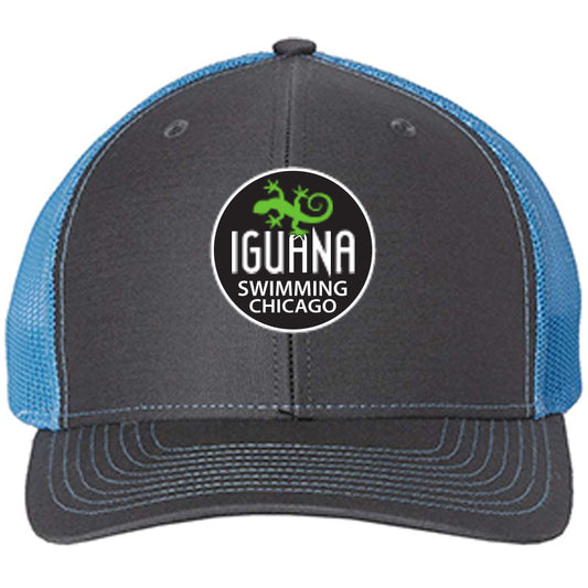 Iguana Swimming Richardson - Snapback Trucker Cap - Charcoal/Columbia Blue