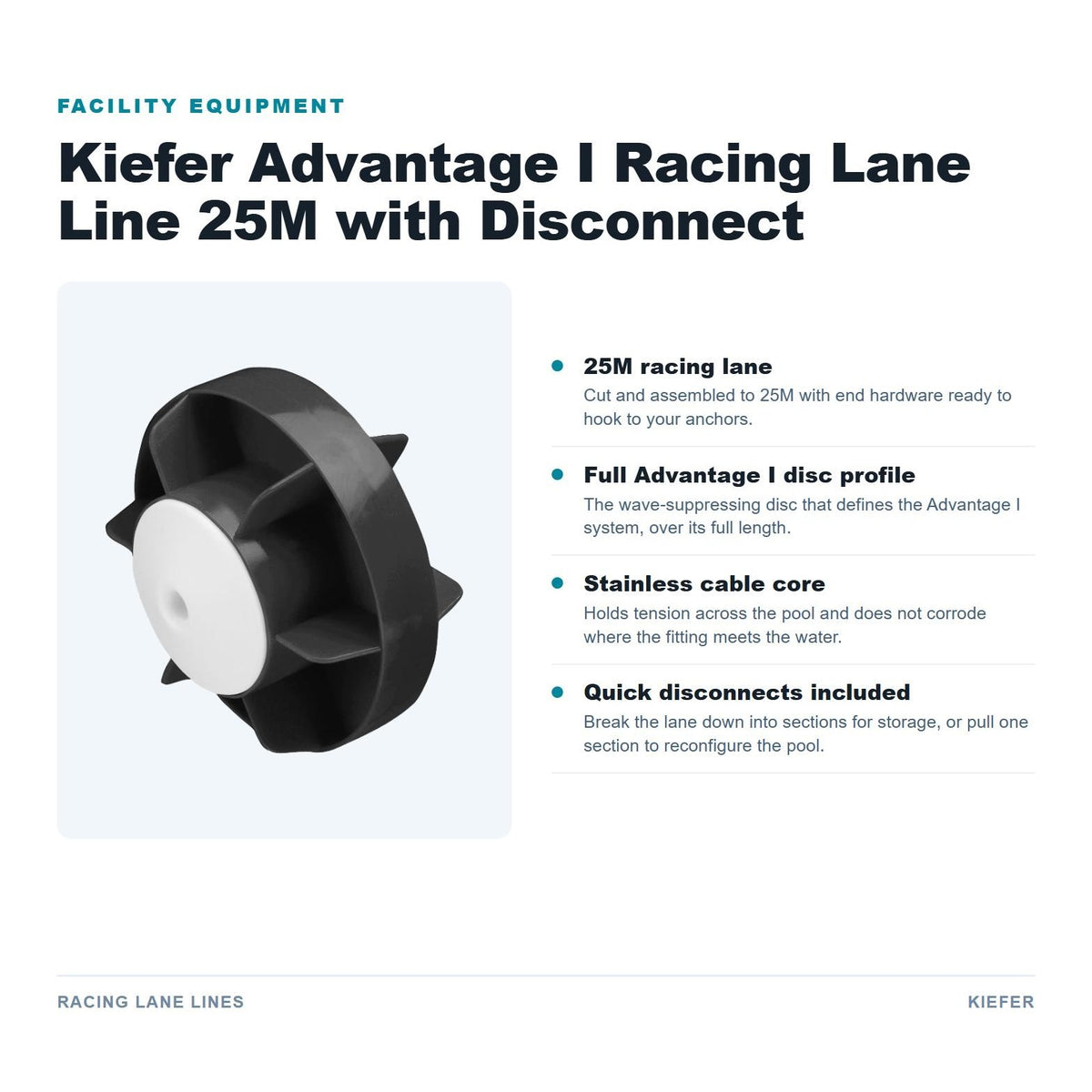 Kiefer Advantage I Racing Lane 25M with Disconnect - features