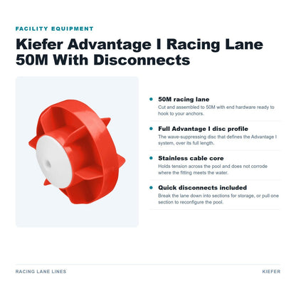 Kiefer Advantage I Racing Lane 50M With Disconnects - features