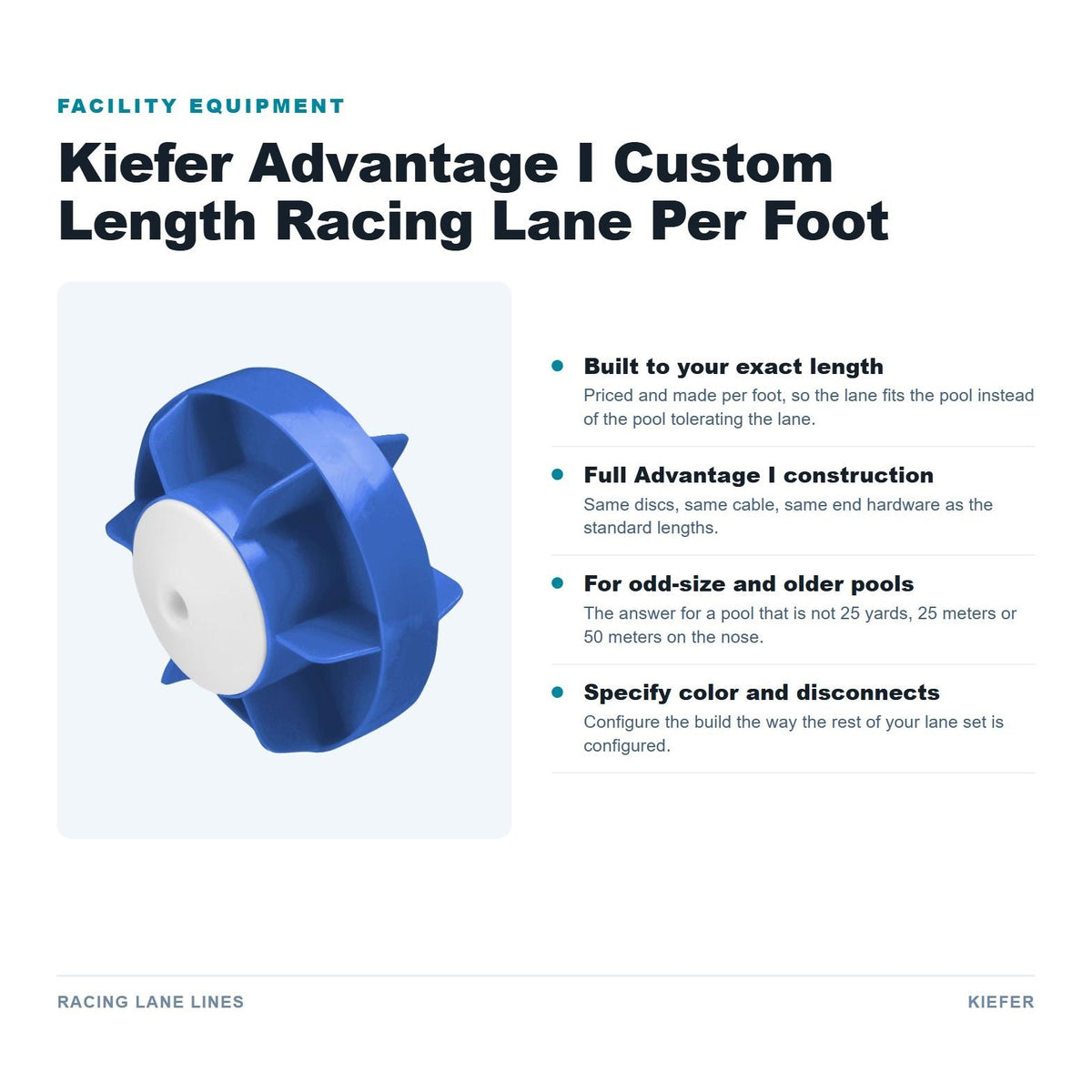 Kiefer Advantage I Custom Length Racing Lane - features
