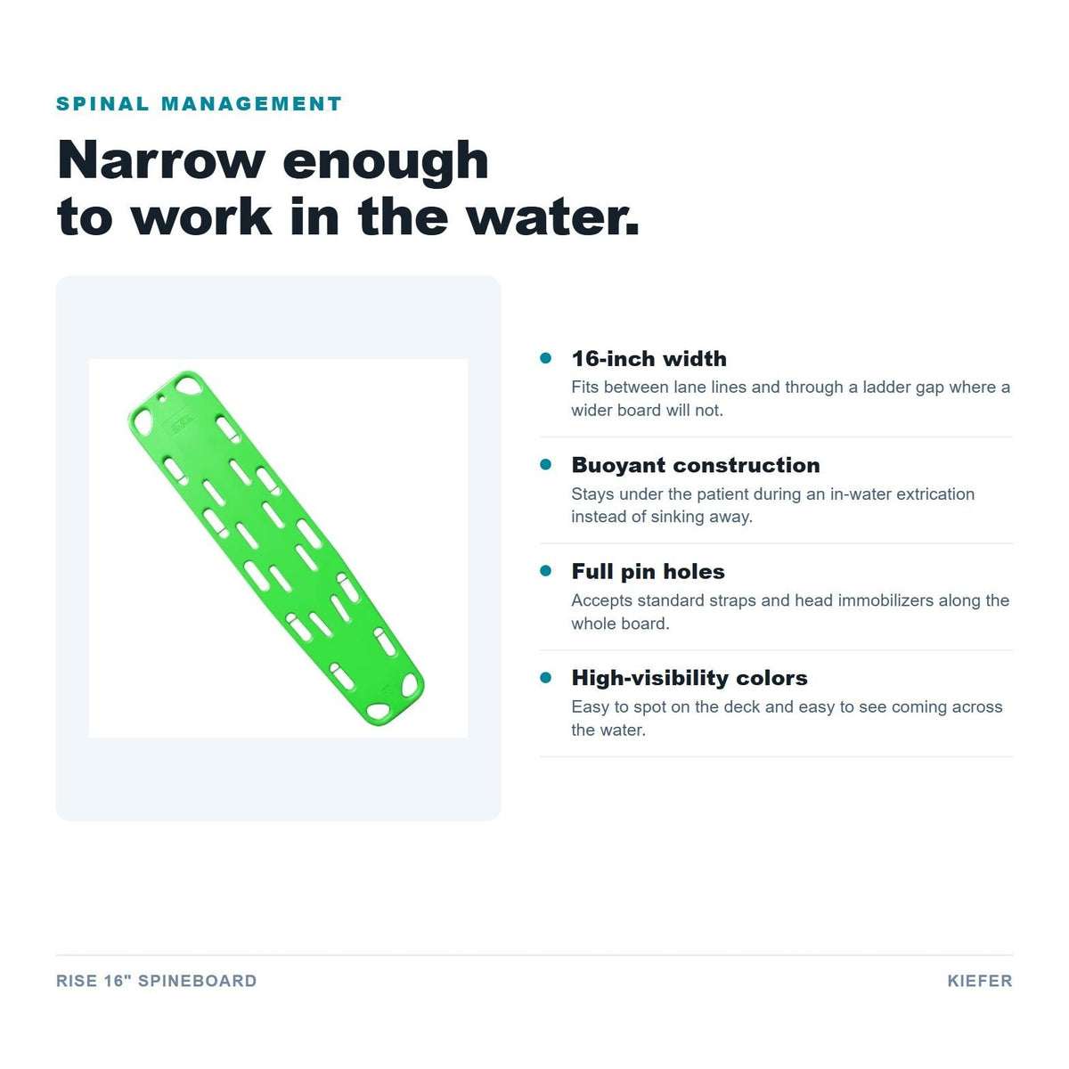 RISE 16 Spineboard features
