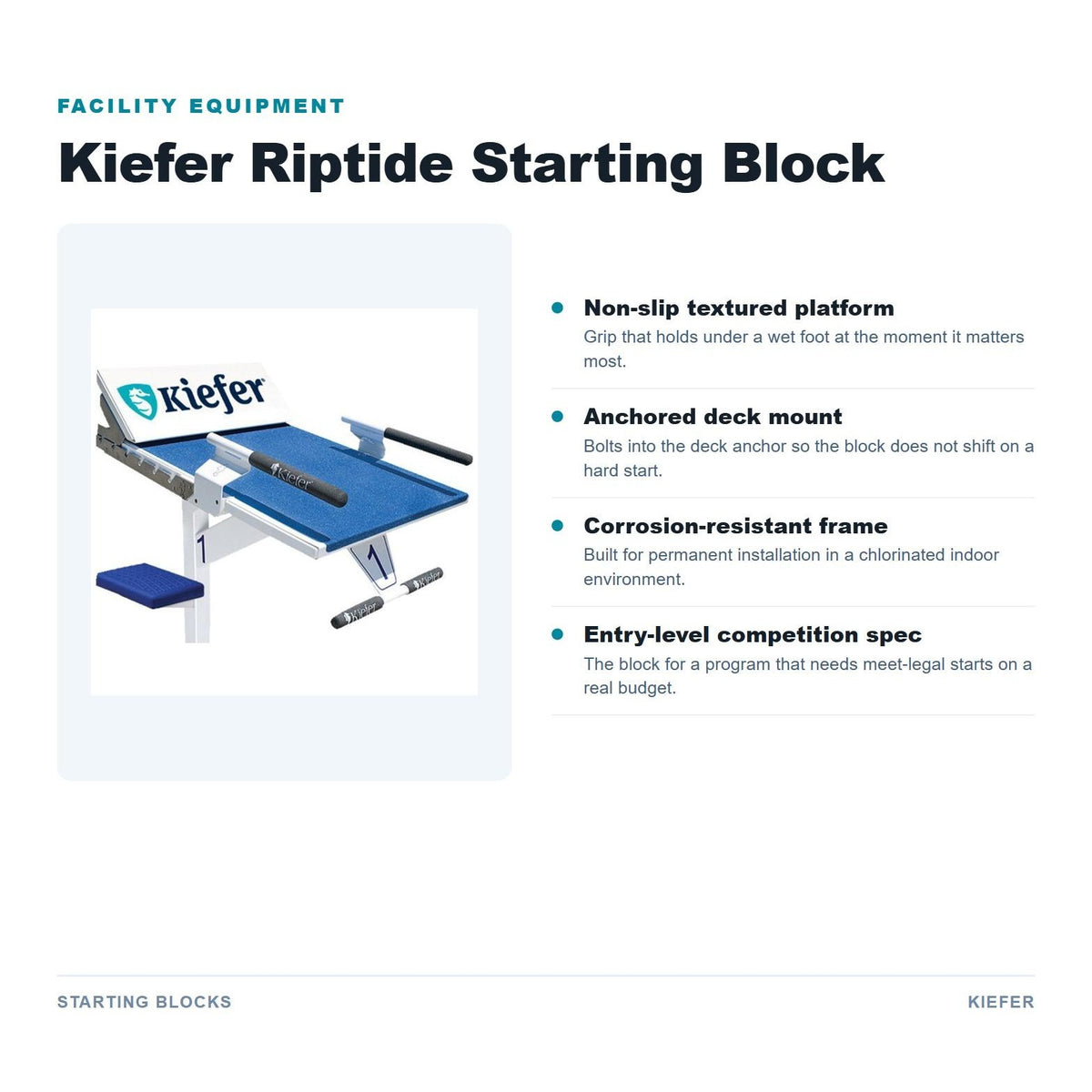 Kiefer Riptide Starting Block features
