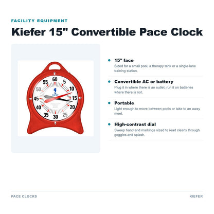 Kiefer 15 inch Convertible Pace Clock features