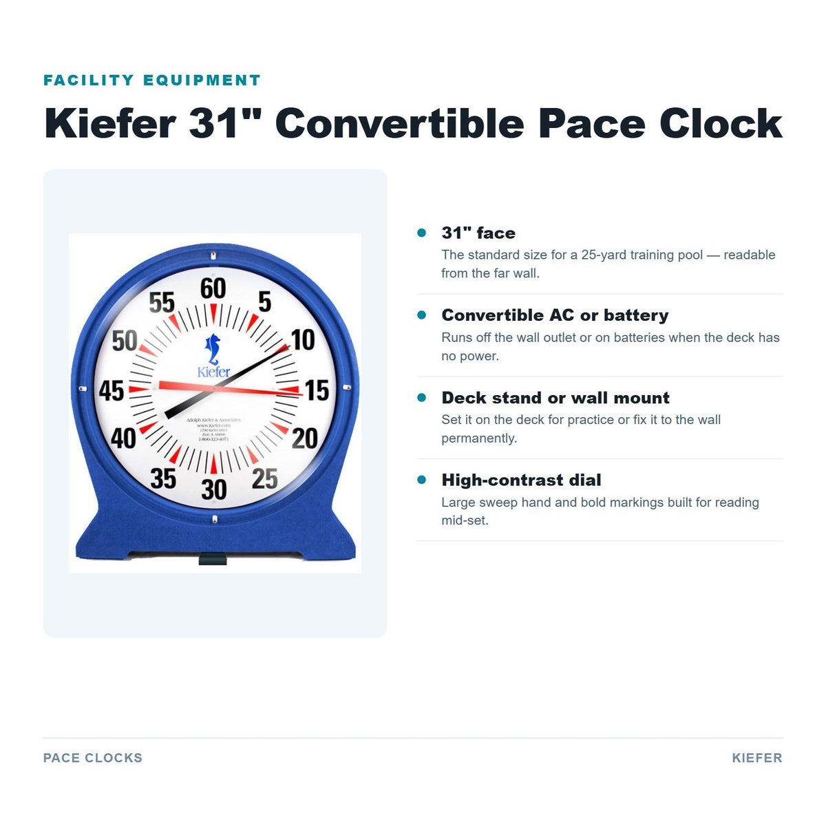 Kiefer 31" Convertible Pace Clock