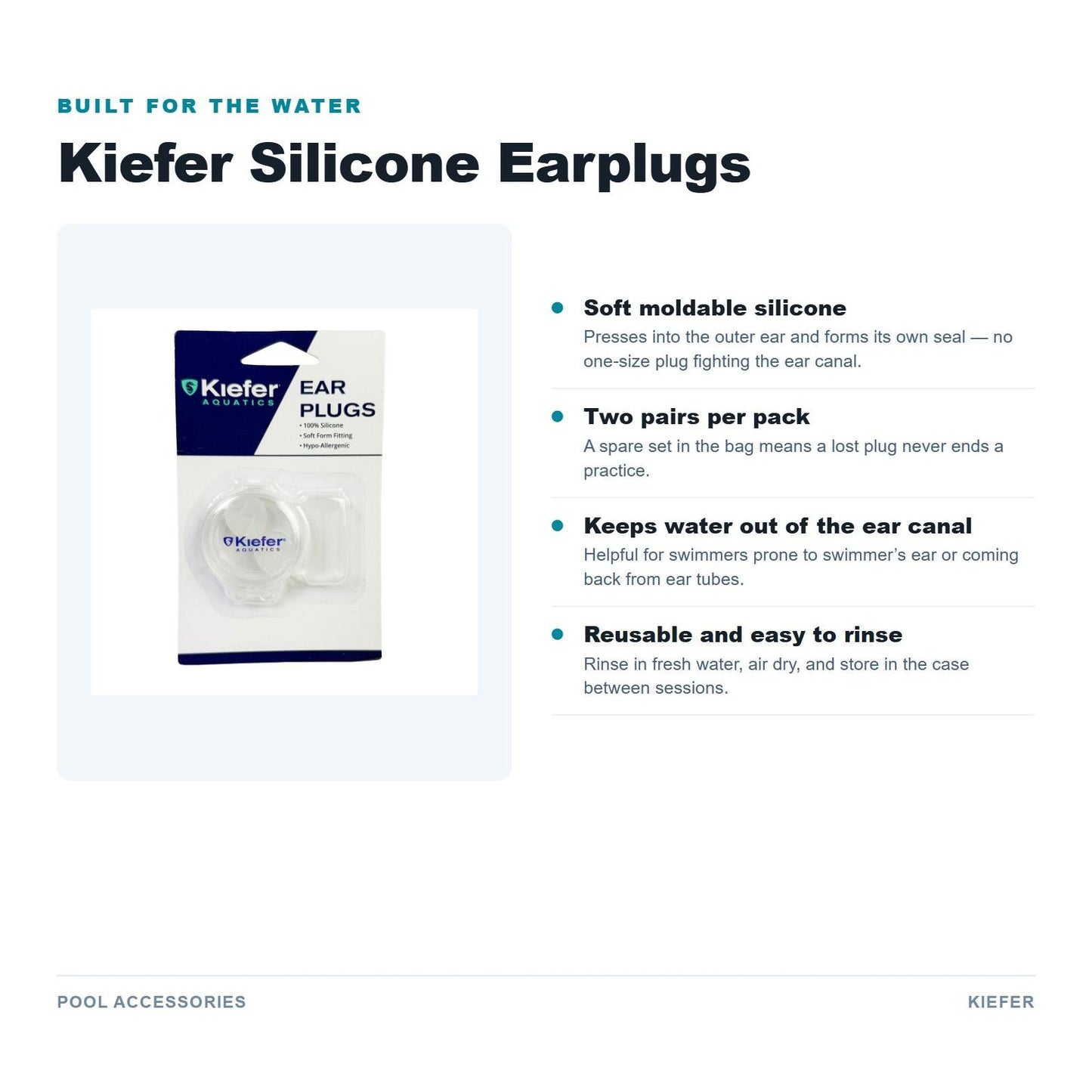 Kiefer Silicone Earplugs features