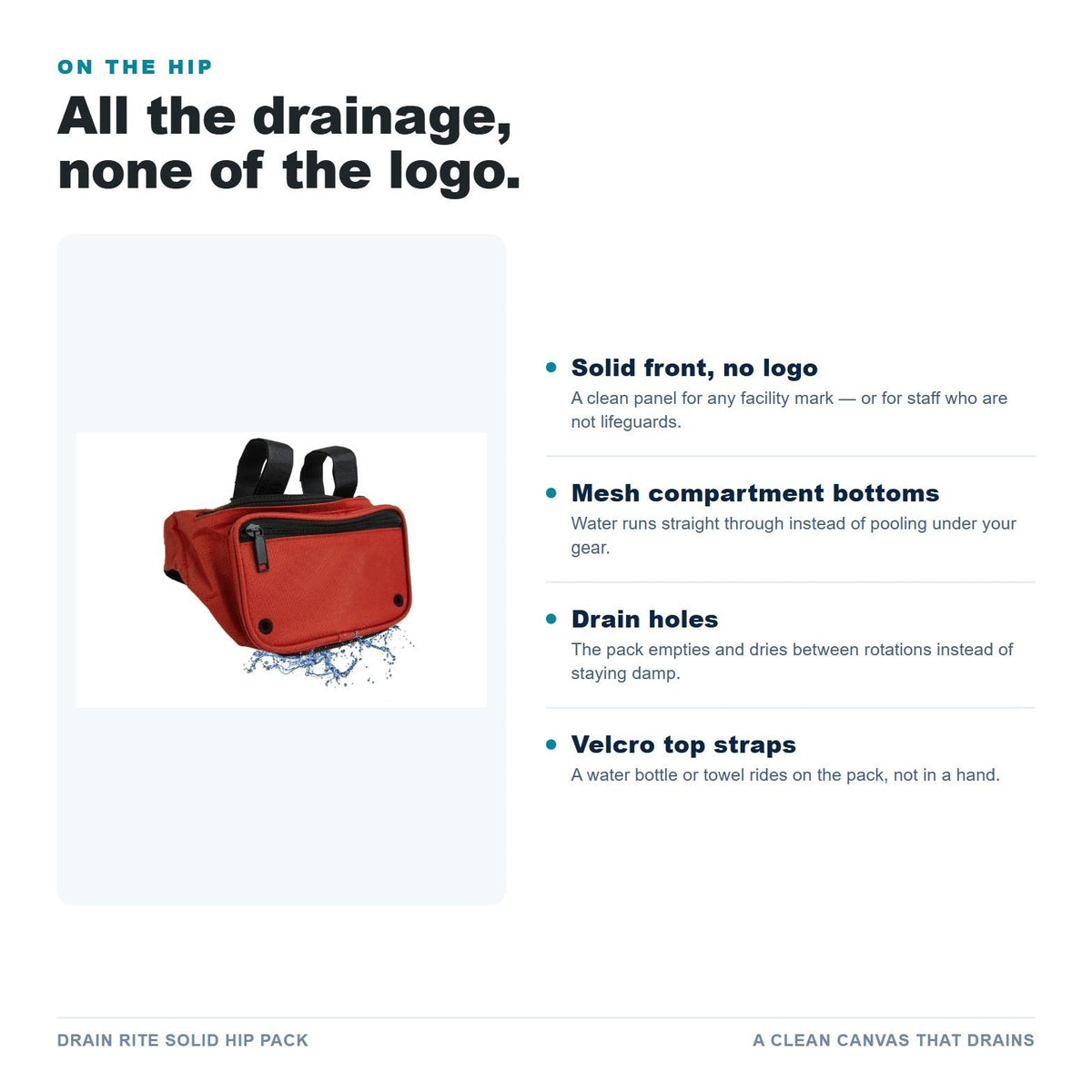 Drain Rite Solid Hip Pack features