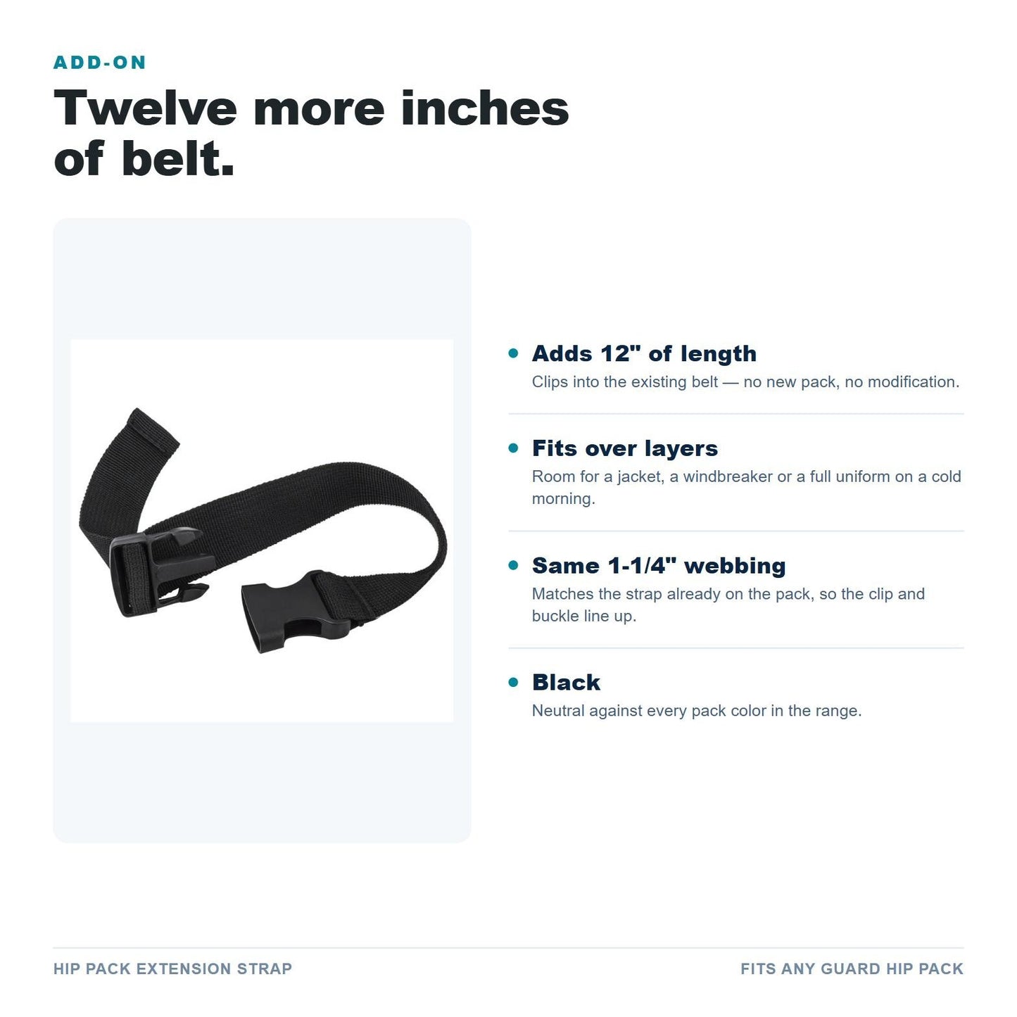Hip Pack Extension Strap features