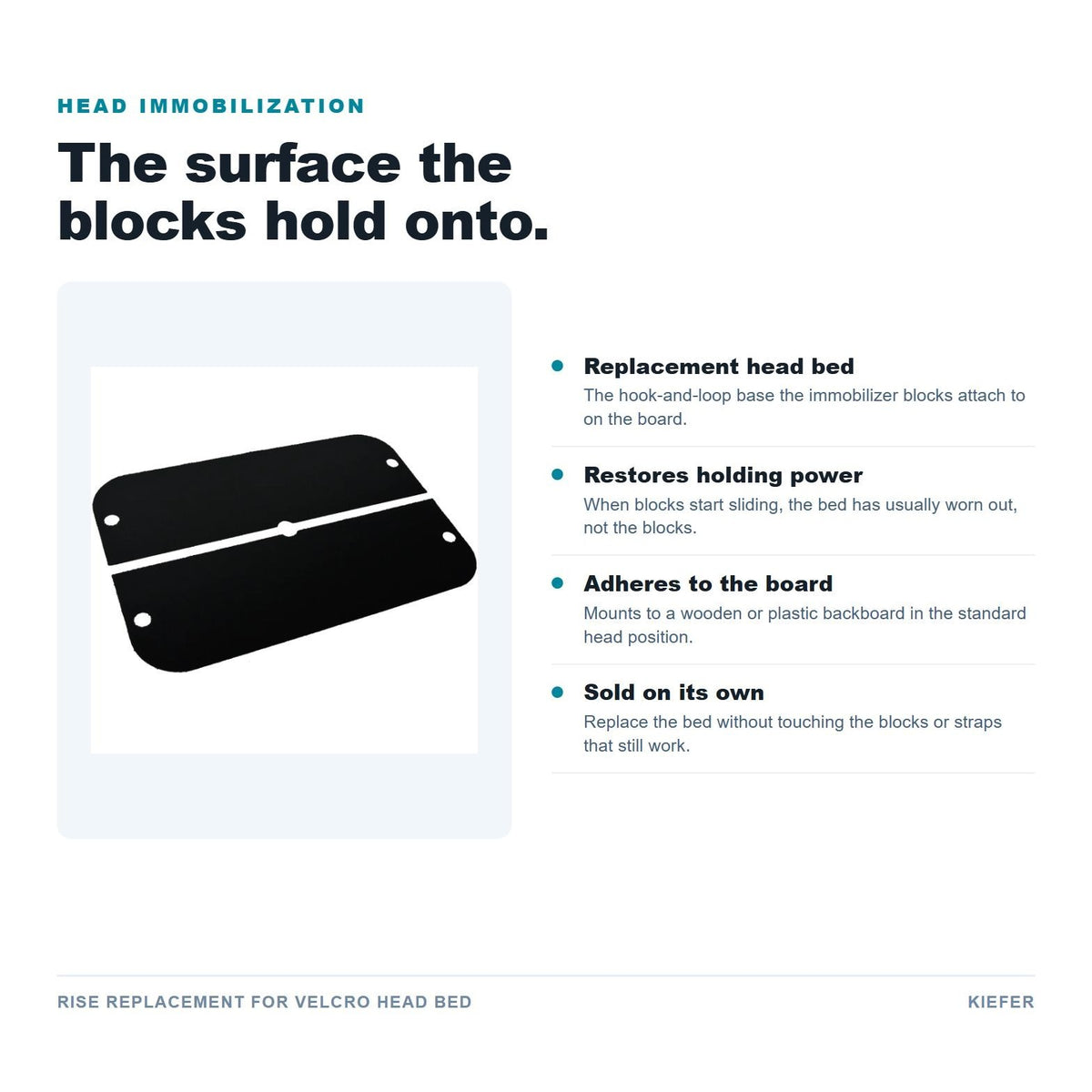 RISE Replacement Velcro Head Bed features
