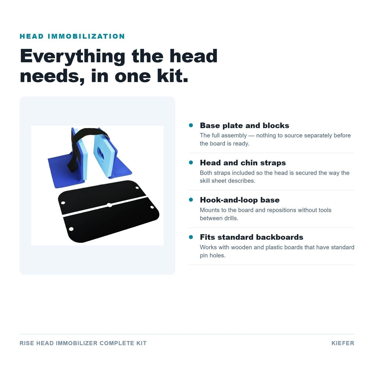 RISE Head Immobilizer Complete Kit features