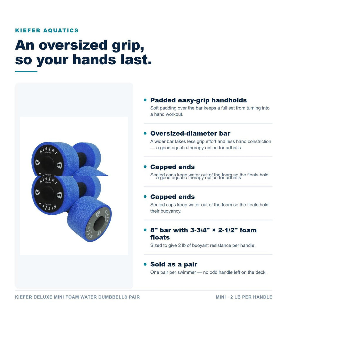 Kiefer Deluxe Mini Foam Water Dumbbells Pair