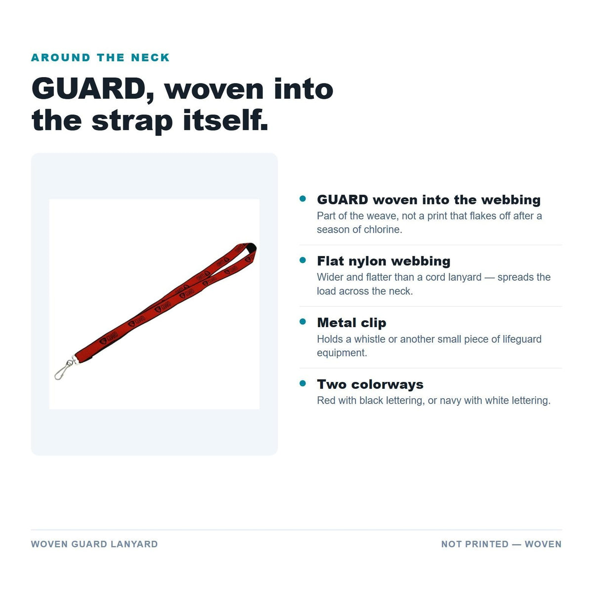 Woven Guard Lanyard features