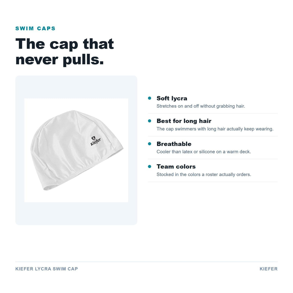 Kiefer Lycra Swim Cap features