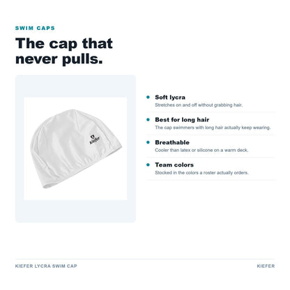 Kiefer Lycra Swim Cap features