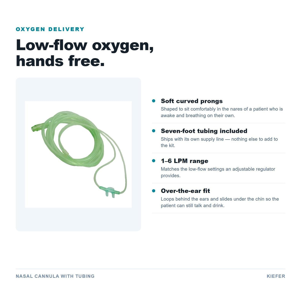 Nasal Cannula with Tubing features