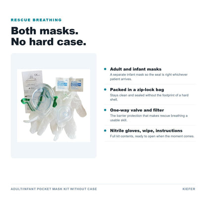 Adult and Infant Pocket Mask Kit Without Case features