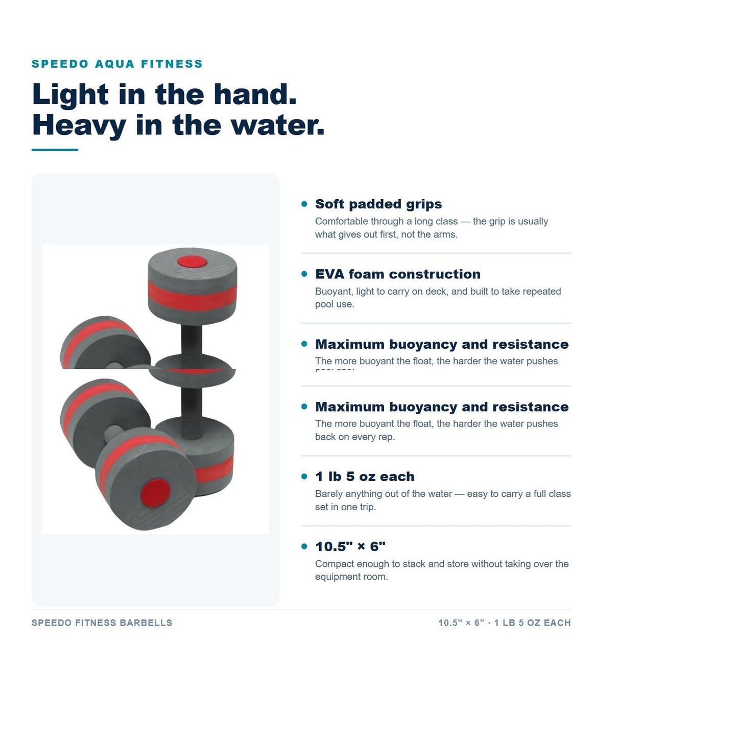Speedo Fitness Barbells features