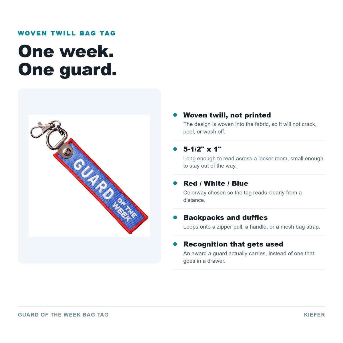 Guard of the Week Bag Tag features