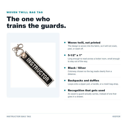 Instructor Bag Tag features