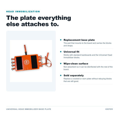 Universal Head Immobilizer Base Plate features