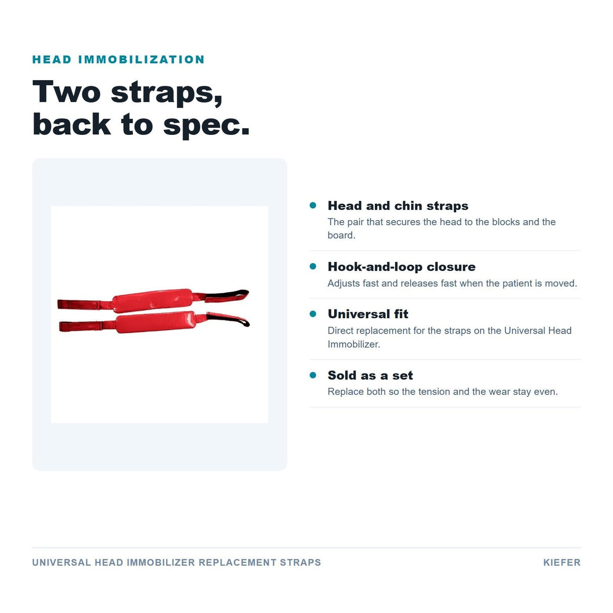 Universal Head Immobilizer Replacement Straps features