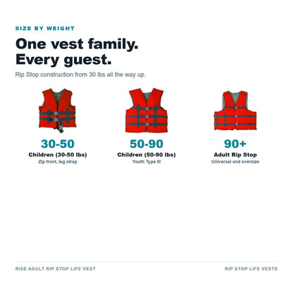 RISE Adult Rip Stop Life Vest details