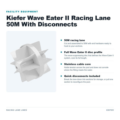 Kiefer Wave Eater II Racing Lane 50M With Disconnects features