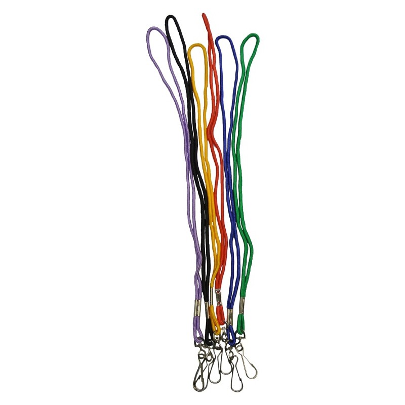 19" Nylon Neck Lanyard - 12pc Pack - Assorted Colors