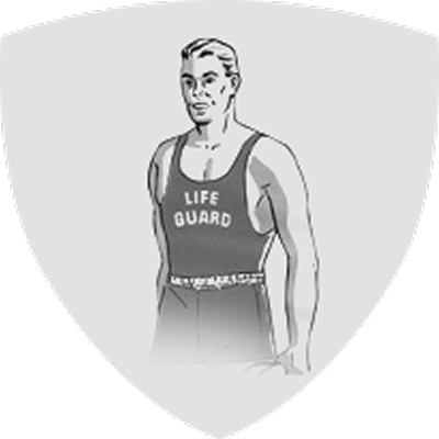 Illustration of a person wearing a life guard tank top on a gray background.