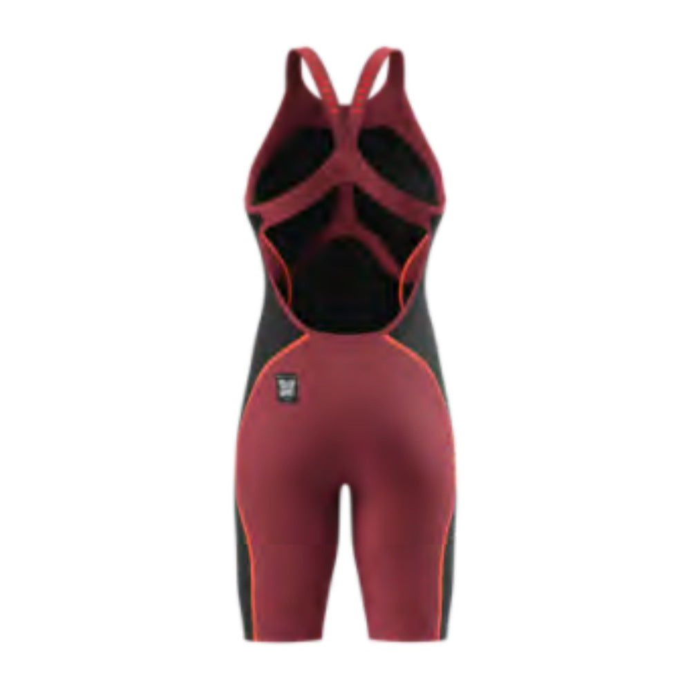 Speedo Fastskin LZR Pure Intent 2.0 Openback Kneeskin - Regal Red/Black/Flare, back view