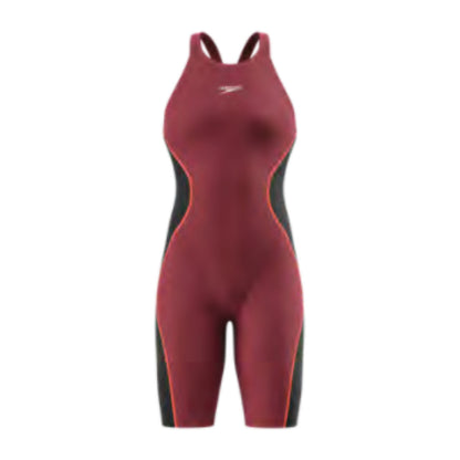 Speedo Fastskin LZR Pure Intent 2.0 Openback Kneeskin - Regal Red/Black/Flare, front view