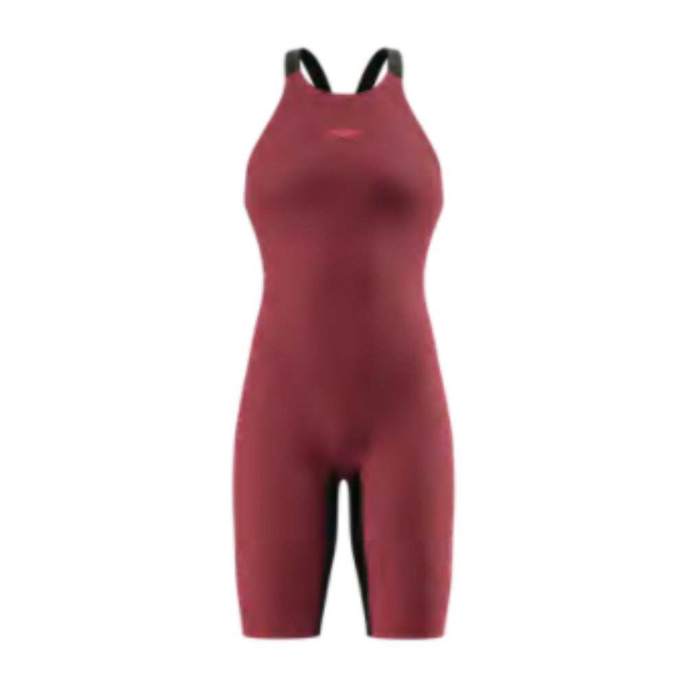 Speedo Fastskin LZR Pure Valor 2.0 Openback Kneeskin - Regal Red/Black, front view