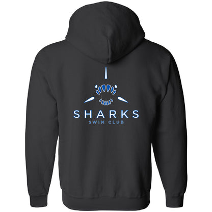 Sharks Swim Club Zip Hooded Sweatshirt