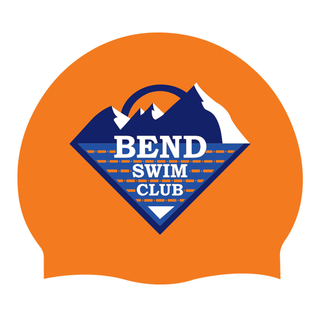 Bend Swim Club - Caps Custom 3-Color Printed Silicone Cap-Orange