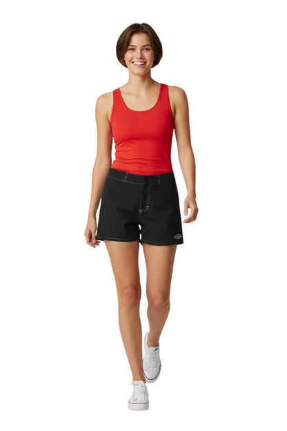 Black polyester-spandex blend Guard Flex shorts with drawstring waist and side pocket. Guard logo on left leg.